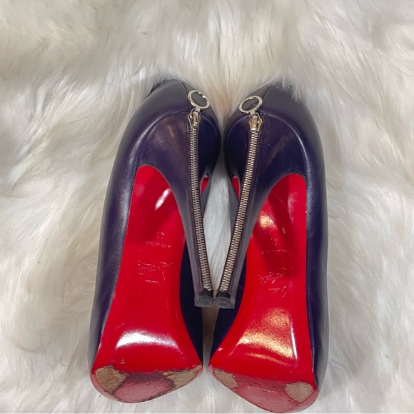 Christian Louboutin Rolandzip Purple Leather Heels - Picture 8 of 11